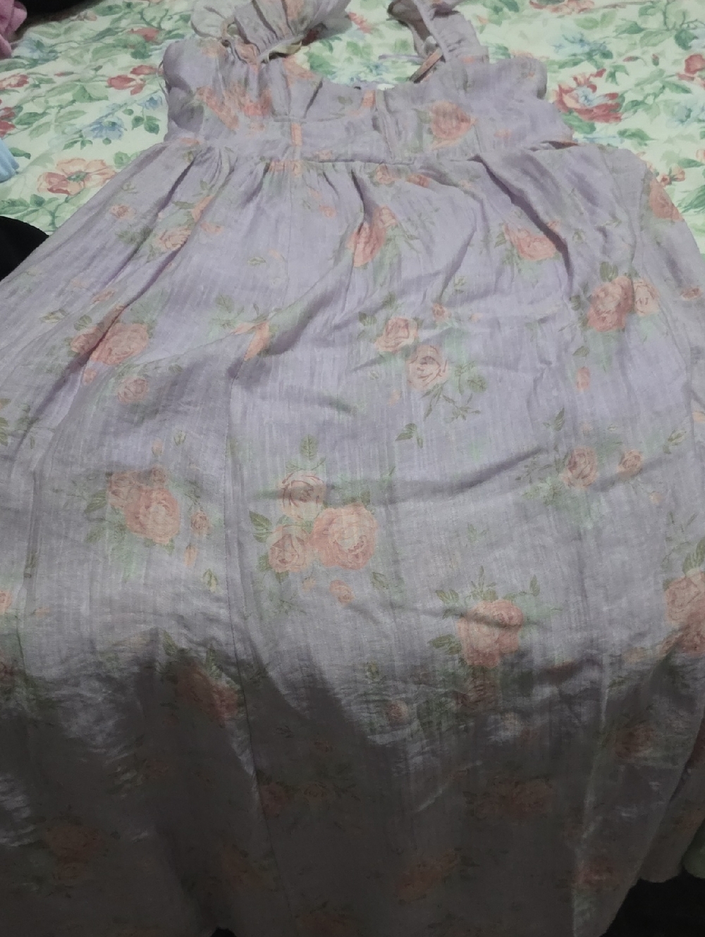 Altar'd State Lavender Floral A-Line Maxi Dress